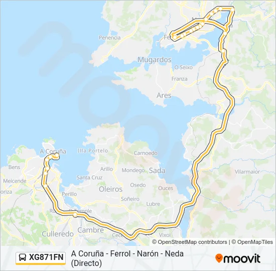 XG871FN Bus Line Map