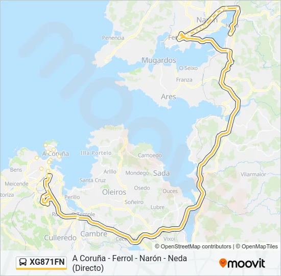 XG871FN Bus Line Map