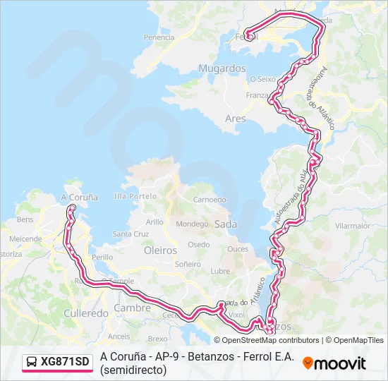 XG871SD Bus Line Map