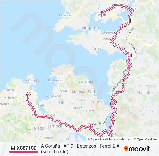 XG871SD Bus Line Map