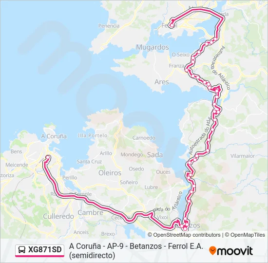 XG871SD Bus Line Map