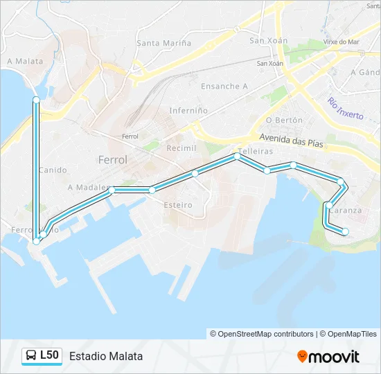L50 Bus Line Map