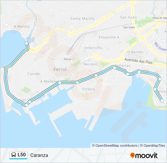 L50 Bus Line Map