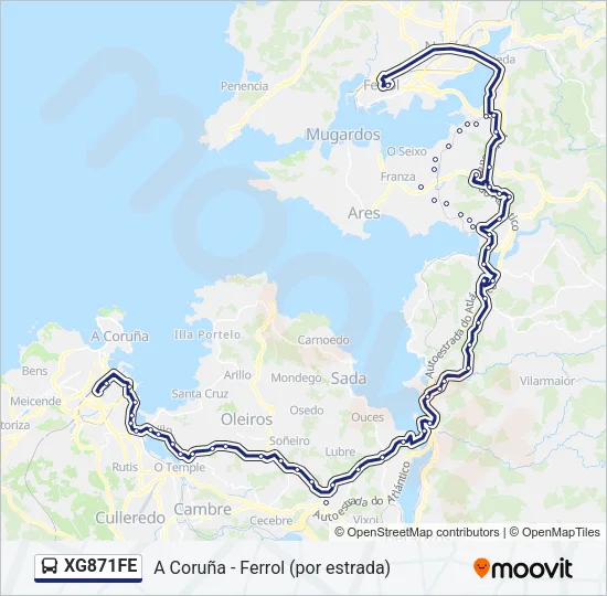 XG871FE Bus Line Map