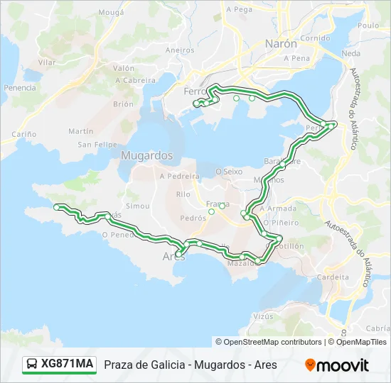 XG871MA Bus Line Map
