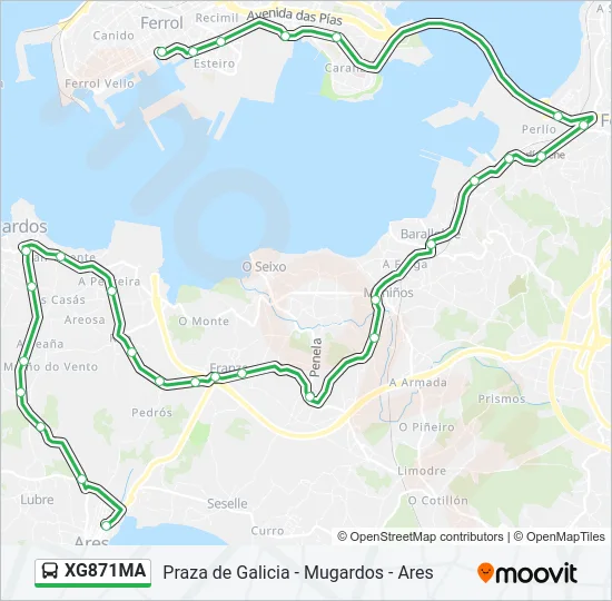 XG871MA Bus Line Map