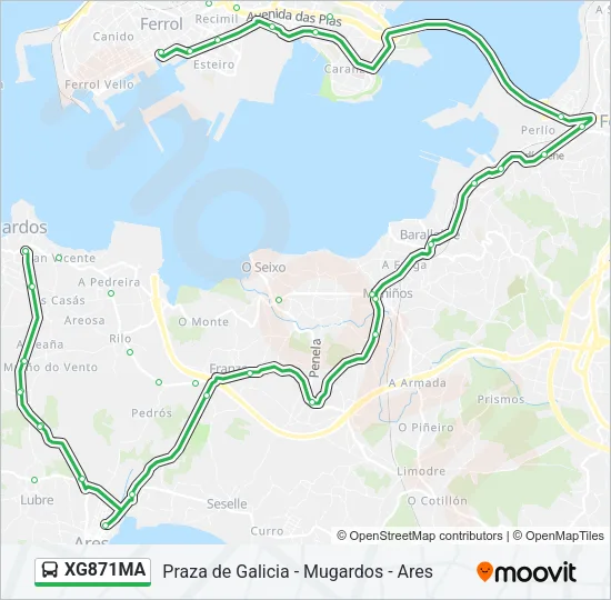 XG871MA Bus Line Map