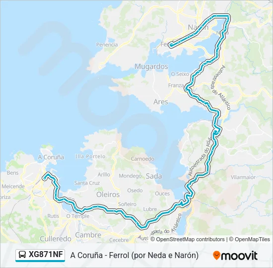 XG871NF Bus Line Map