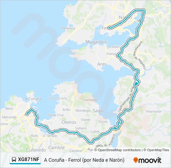 XG871NF Bus Line Map