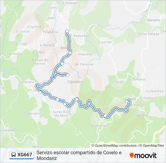 XG667 Bus Line Map