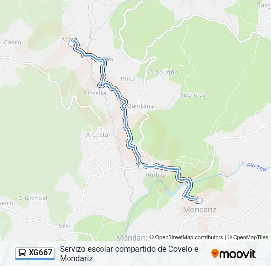 XG667 Bus Line Map