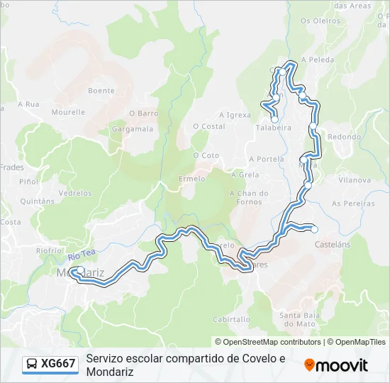 XG667 Bus Line Map