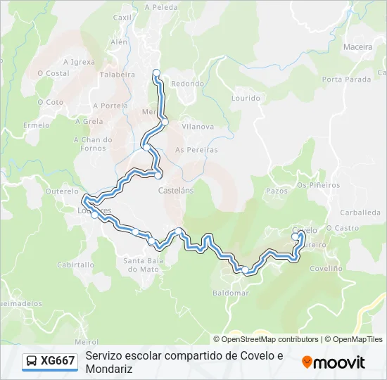 XG667 Bus Line Map