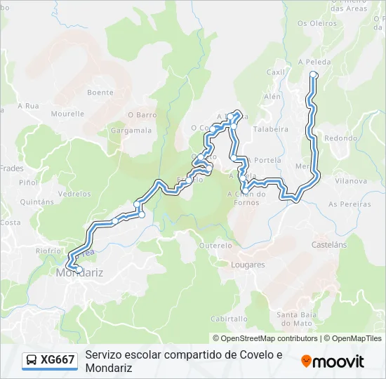 XG667 Bus Line Map
