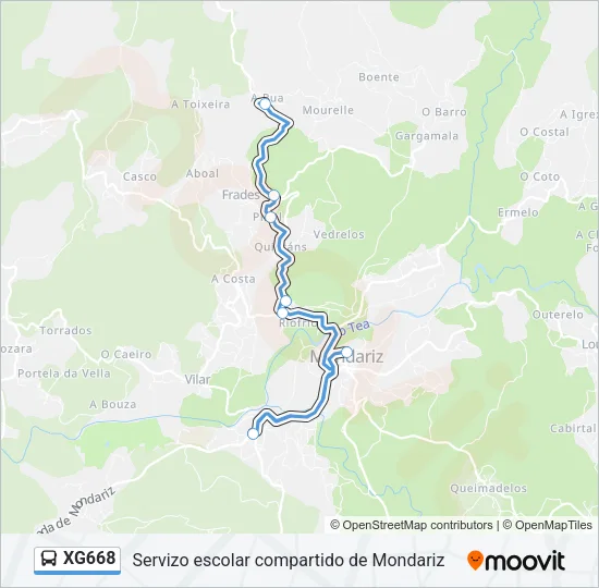 XG668 Bus Line Map