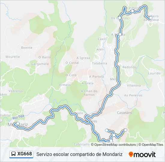 XG668 Bus Line Map