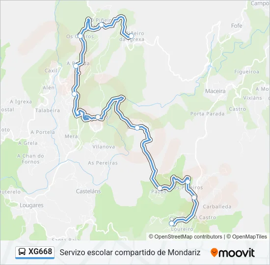 XG668 Bus Line Map