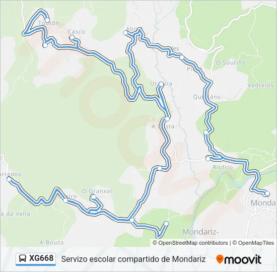 XG668 Bus Line Map