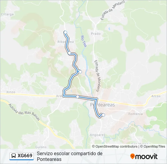 XG669 Bus Line Map