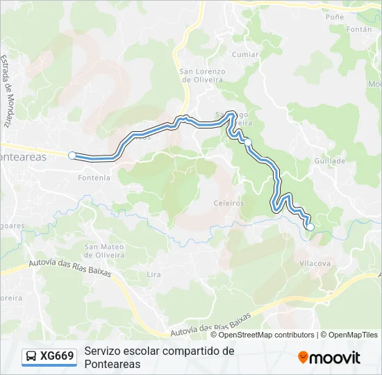 XG669 Bus Line Map
