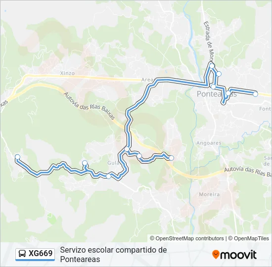 XG669 Bus Line Map