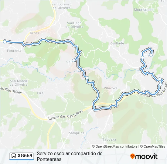 XG669 Bus Line Map
