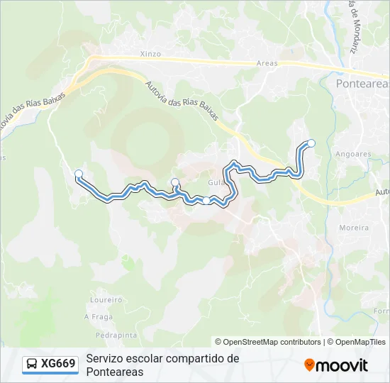 XG669 Bus Line Map