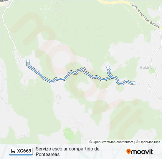 XG669 Bus Line Map