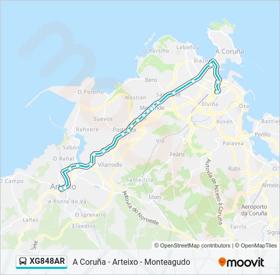 XG848AR Bus Line Map