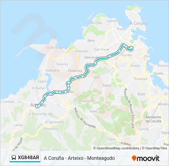 XG848AR Bus Line Map