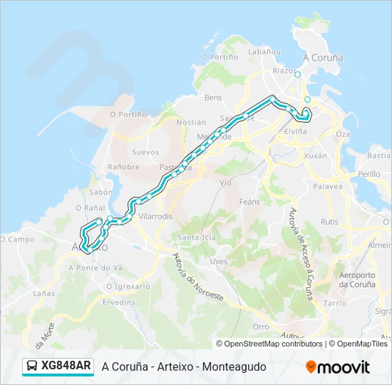 XG848AR Bus Line Map