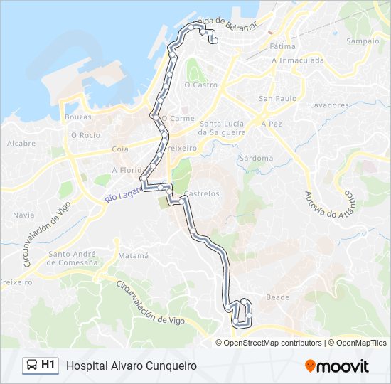 H1 bus Line Map