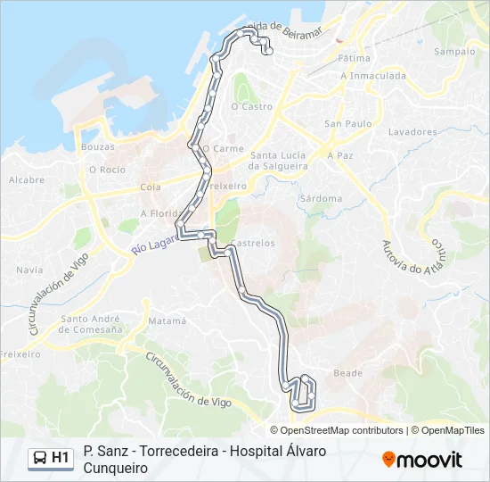 H1 Bus Line Map