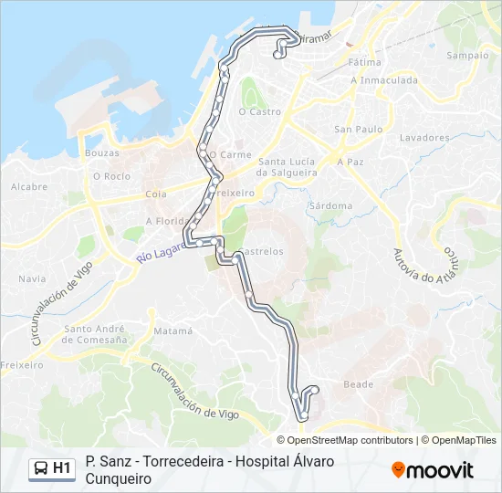 H1 Bus Line Map