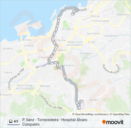 H1 Bus Line Map