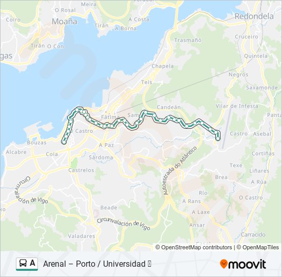 Mapa de A de autobús