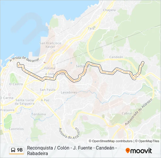9B Bus Line Map