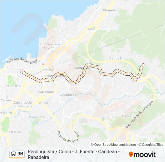 9B Bus Line Map