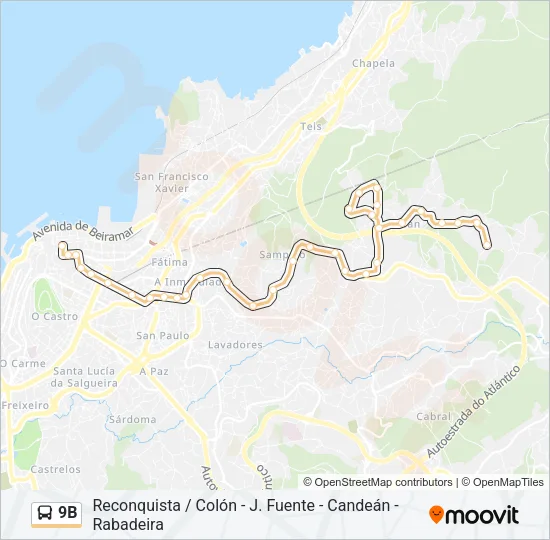 9B Bus Line Map