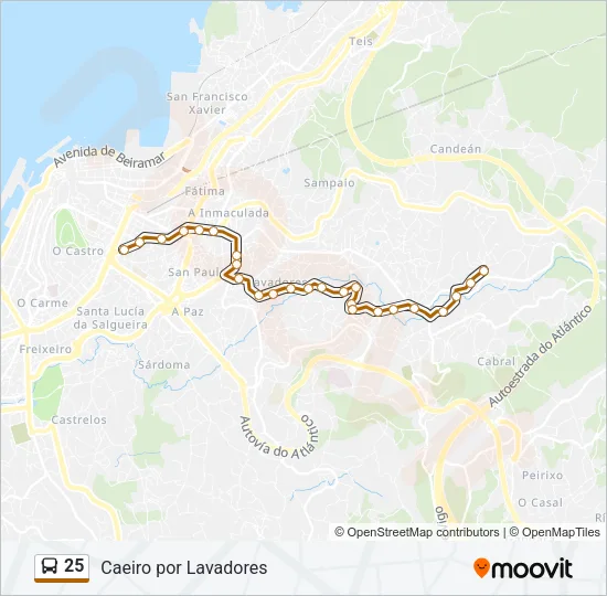 25 Bus Line Map