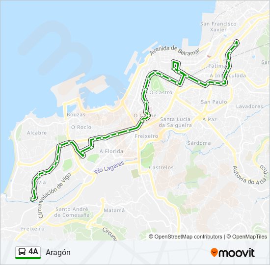 Mapa de 4A de autobús