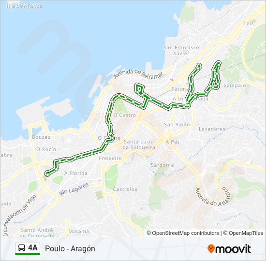 Mapa de 4A de autobús