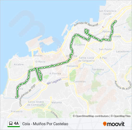 Mapa de 4A de autobús