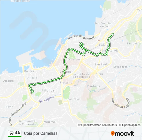 4A Bus Line Map