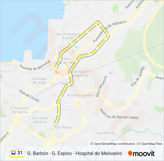 31 Bus Line Map