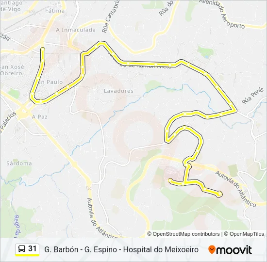 31 Bus Line Map
