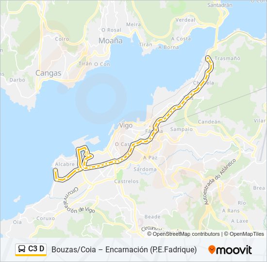 Mapa de C3 D de autobús