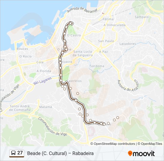 27 bus Mapa de línia