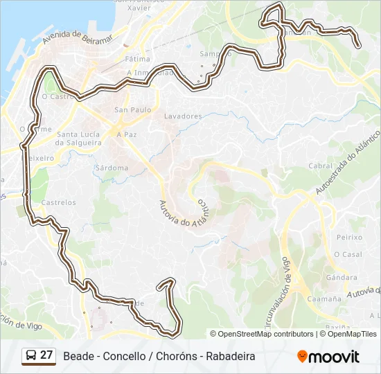 27 Bus Line Map