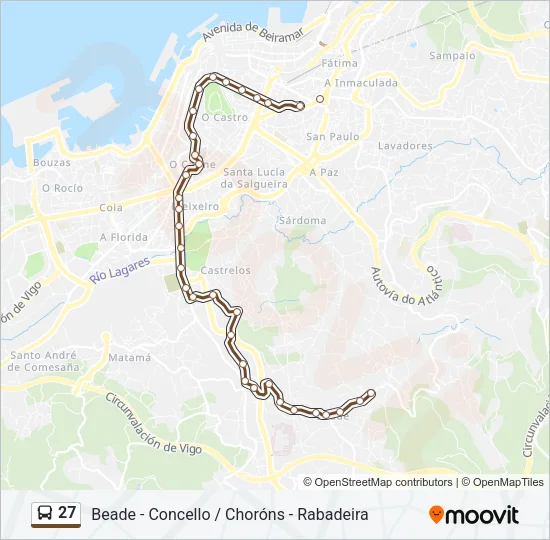 27 Bus Line Map